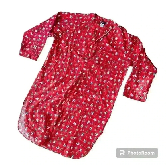 Knothe Christmas Tree Snowman North Pole Night Shirt Size Small Medium Cottage - Picture 1 of 10